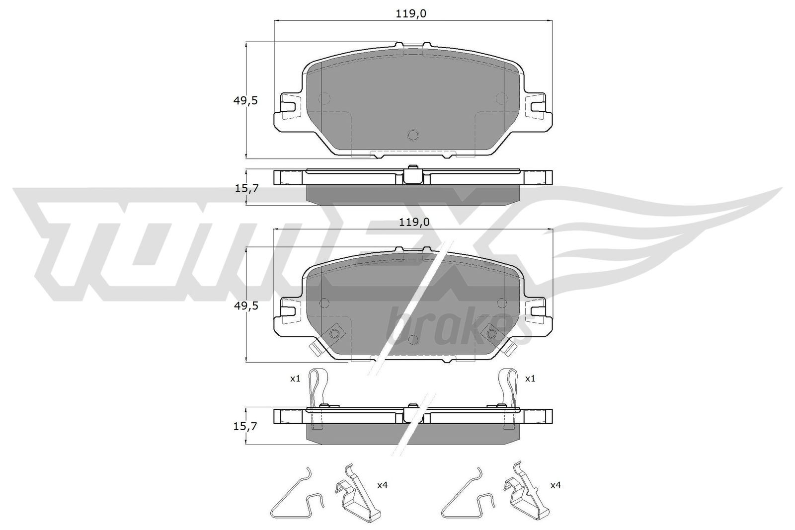 TOMEX Brakes Bremsbelagsatz, Scheibenbremse